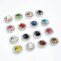 12Mm Flat Back Flower Crystal Button Fashion Sew on Glass Round Rhinestone for Diy Wedding Dress Clothes Bags Applique Trim