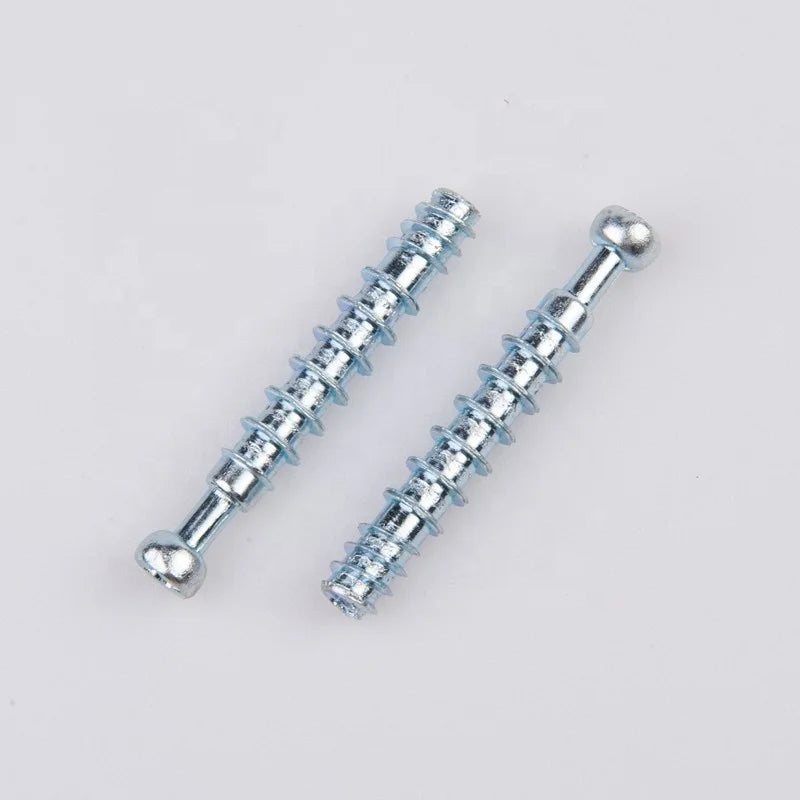 M6x44mm Phillips Slot Ball Head Blue Zinc Plated Furniture Connecting Bolt Dowel Screws for Kitchen Bathroom Cabinets Easy