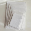 Debossed Gold Stamping White Handmade Cotton Rag Paper | Deckle Edge Recycled Paper in White | Handmade Paper