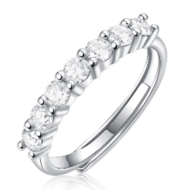 0.7CT 925 Sterling Silver Ring for Women Moissanite Simple Fashion Luxury Wedding Ring Jewelry