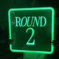 Round LED Neon Sign Green Neon Light for Party Bar Game Room Boxing Match Wall Decor USB Powered Acrylic Neon Sign