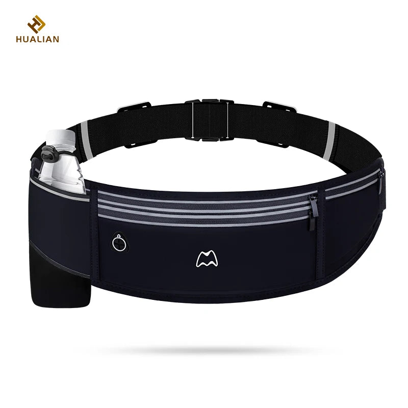 HUALIAN in Stock Customized Waterproof Hiking Running Gym Sport Belt Waist Bumbag for Men Fanny Pack With Water Bottle Holder