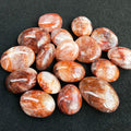 Wholesale Natural Crystal Palm Stone Polished Red Hematoid Fire Quartz Palm Stone