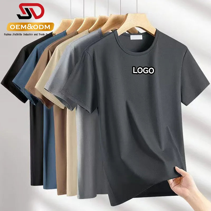 JSD 2025 OEM Wholesale Solid Silk Screen Printed 100% Polyester 180 Gsm Regular Fit Men's T-Shirts Quick Dry Breathable