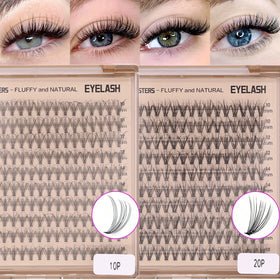 Private Label DIY Cluster Lashes 10P 20P 30P 50P 60P 80P 10-18MM Mixed Length D Curl Natural Looking Style Lash Extension Kit