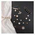 Wholesale Eco-friendly Metal Women's Wedding Brooch Pin Set with Pearl Crystal Design for Hijab Adjustable Pants Size