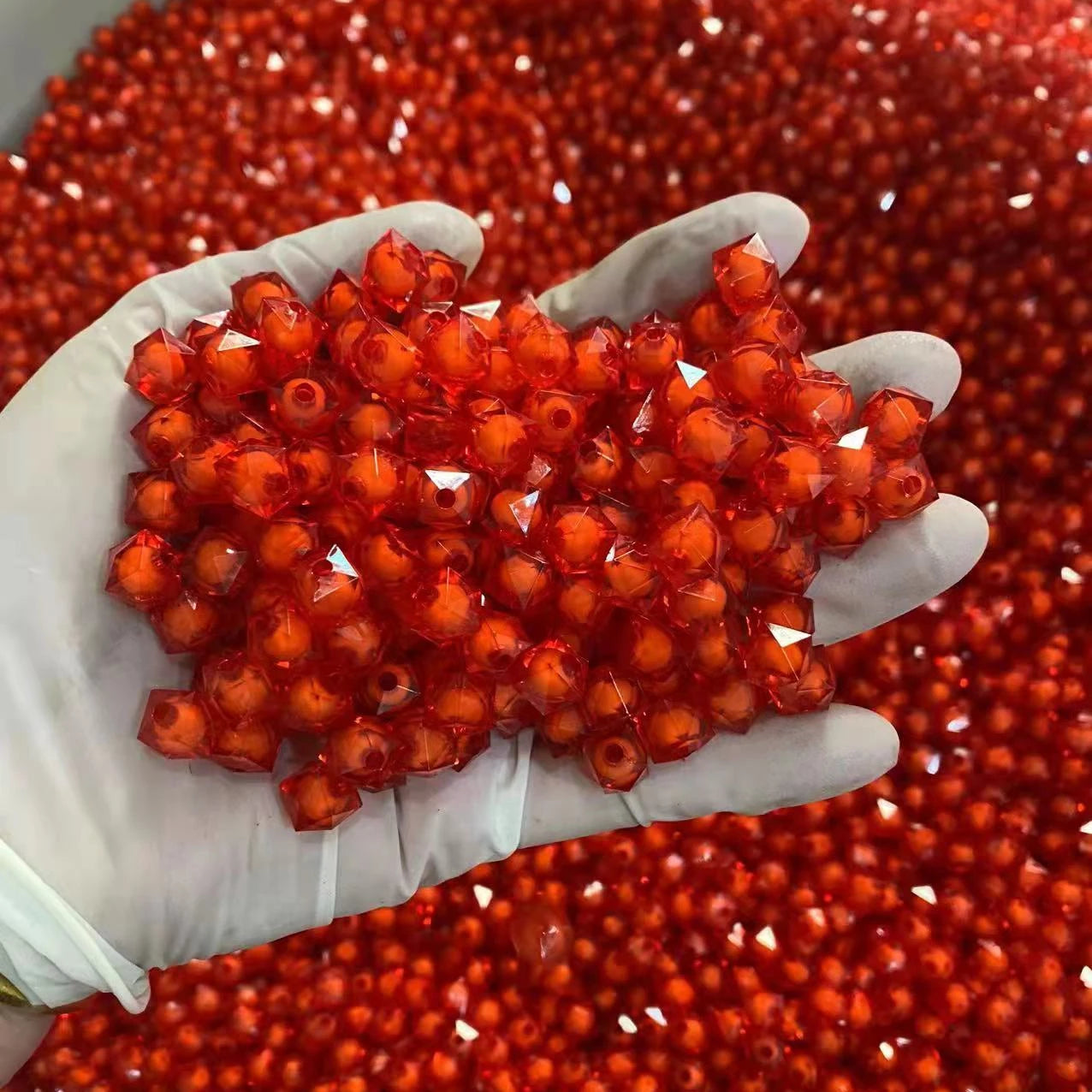 Super AA Grade Acrylic Plastic Beads 8mm 10mm square Shape Sugar Beads Transparent Faceted Round Acrylic Beads