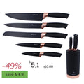 Wholesale Promotional House Warming Gifts Kitchen Knives Block Set Professional Stainless Steel Knife Set with Round Block