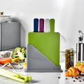 High Quality Cheap Price 4 Pcs Colorful Rectangle Vegetable Fruit Kitchen Classification PP Chopping Board Set Base Container