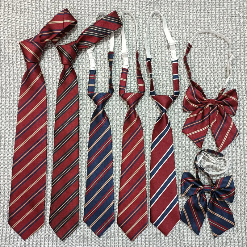 Wholesale Custom Cheap School Design Ties 100% Polyester Women Cravat butterfly Ladies Bow Tie Woven Neckties for Students