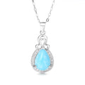 925 Sterling Silver Ocean Larimar Pendant Necklace