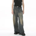 RNSHANGER Vintage Jeans for Men Wide Leg Sweatpants Men's Baggy Jeans Retro Fashion Loose Fit Denim Pants for Men
