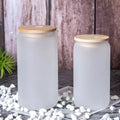 Wholesale Frosted Transparent Sublimation Blank 12oz 16oz 25oz Glass Bottle Heat Transfer Mason Jars Cola Water Cans Coffee Cup
