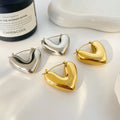 Minimalist Hollow Peach Heart Earrings Fashion Jewelry Stainless Steel Plated 18K Gold Ear Buckle Earrings