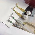 E1482 11-12mm DIY Natural Freshwater Pearl Charm Earrings Mounting Accessory 925 Sterling Silver Gold Plated  Jewelry for Women