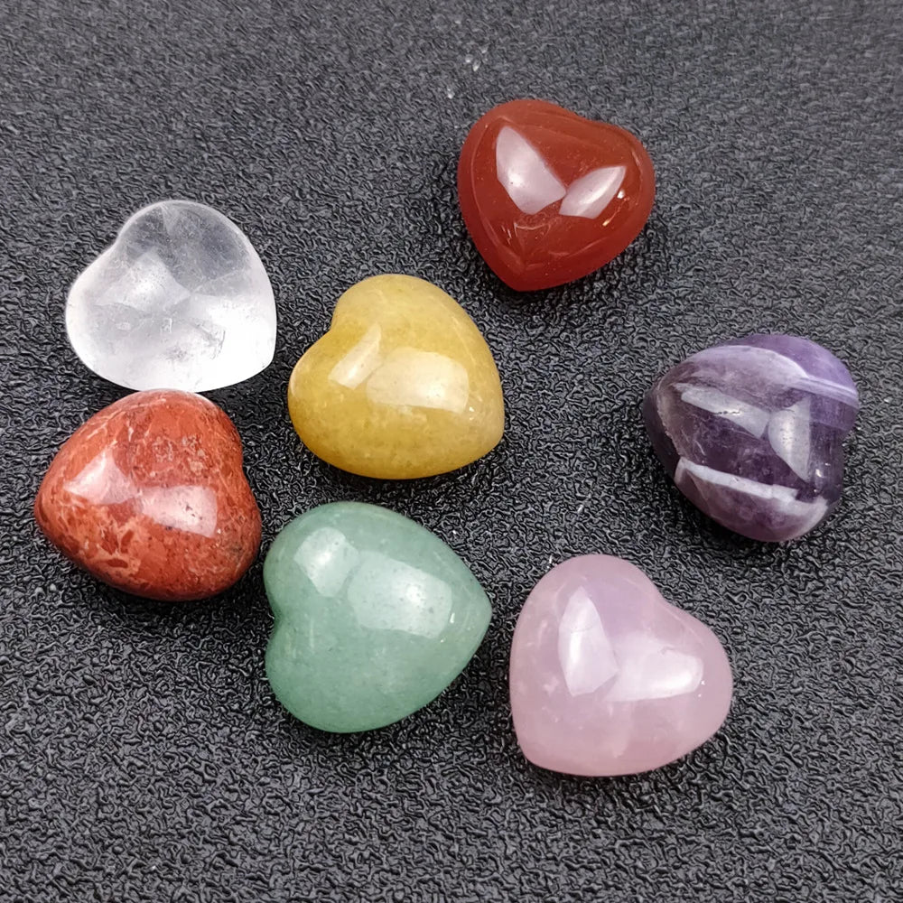 HZ Natural Crystal Healing Stone Folk Crafts Seven Chakra Energy Stone for Meditation Energy Cleansing Kits