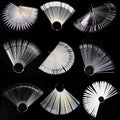 Professional New Design Factory Variety 50 Tips Plastic Fan Nail Display Nail Polish Color Chart Fannai FNC-01 MegaBDM