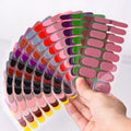 UV Semi-Cured Gel Nail Wraps Full Cover Nail Art Stickers Pink Gel Strips DIY Waterproof Nail Foil Sticker Manicure