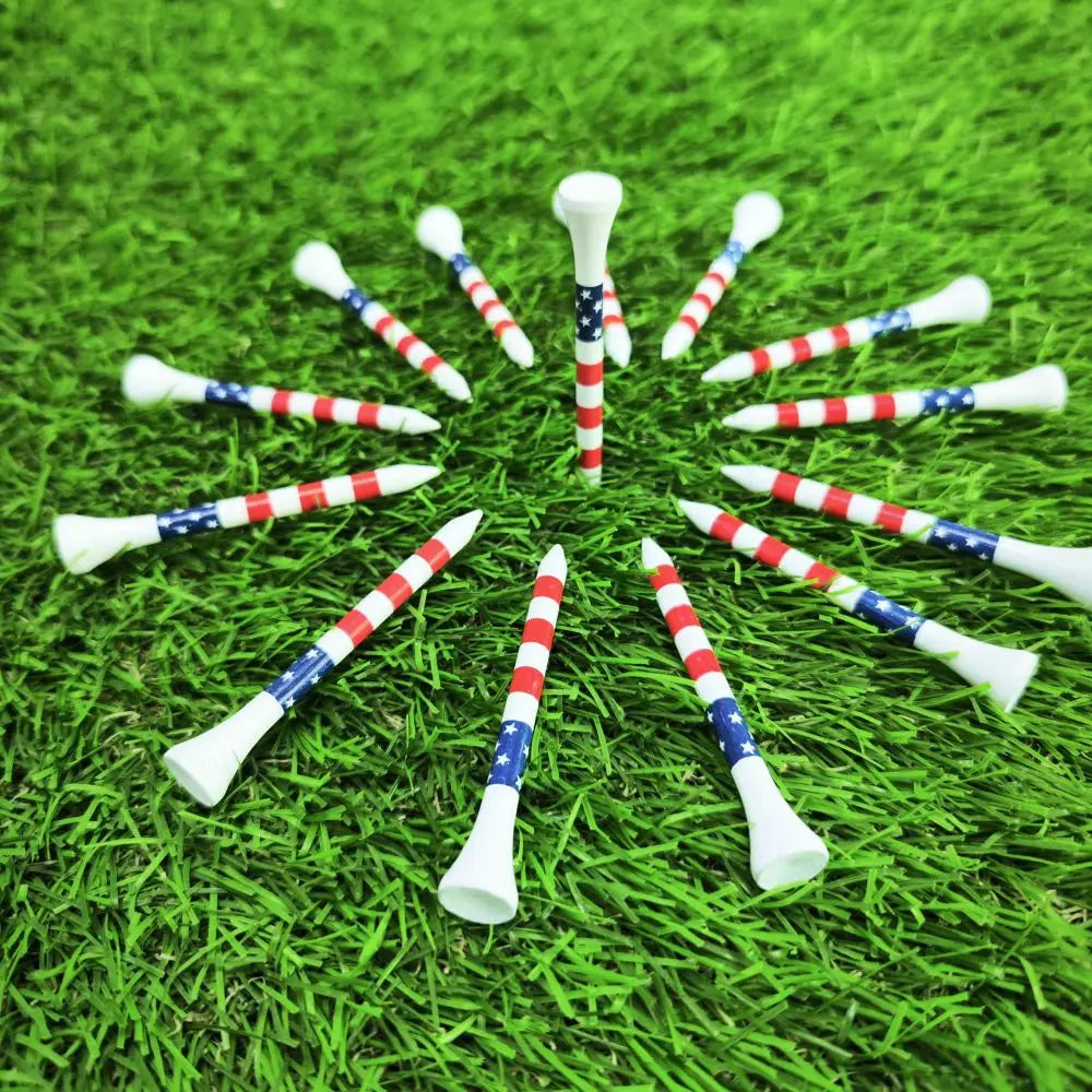 Bamboo American Flag Golf Tees 70mm 83mm Bamboo Golf Tees Golf Ball Holder Training Practice Tees
