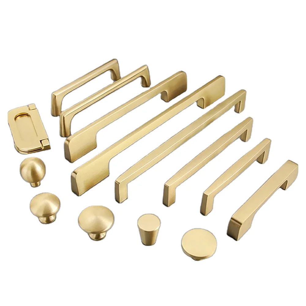 Furniture Hardware Pulls Knobs for Kitchen Cabinets Doors-Brass/Customization Material Black/Golden Finish Easy Installation Low