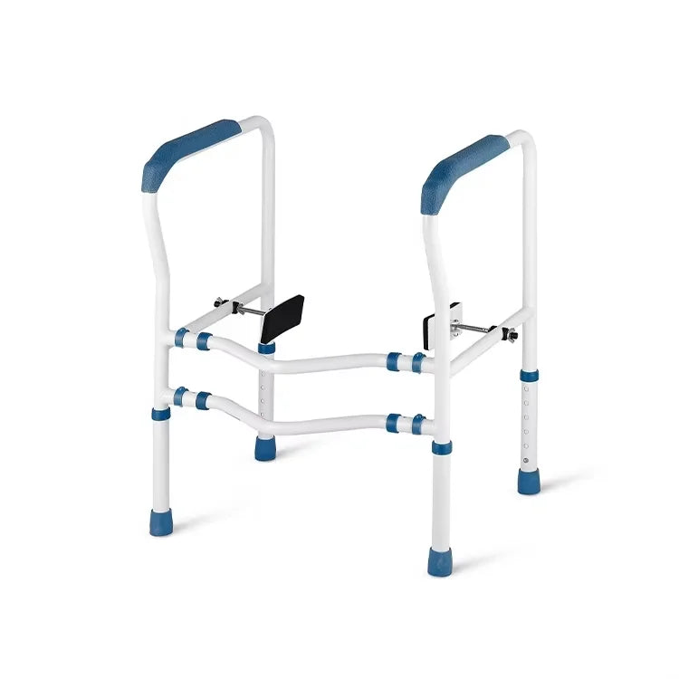 HEPO Adjustable Toilet Safety Rail with Handles Elderly Bathroom Grab Bar Goes Toilet Seat Convenient Bathroom Safety Equipment