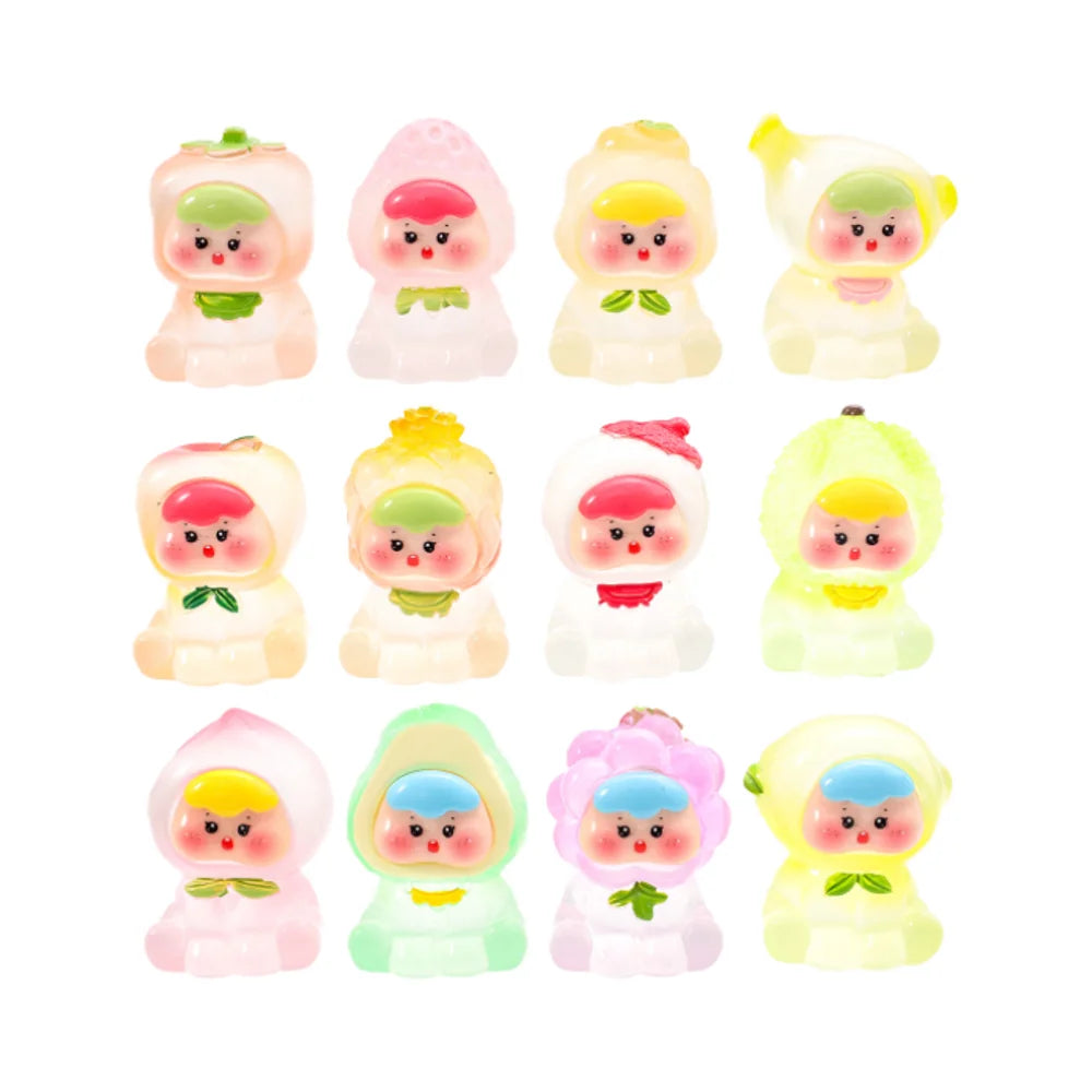 3D Glowing Fairy Love Fruit Miniature Resin Craft with Hand-painted Designs-Dollhouse Decor