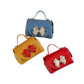 Personalized Leather Handbag Wedding Bridesmaids Gift Bag Pink White Blue Leather Mini Bags With Handle Bow