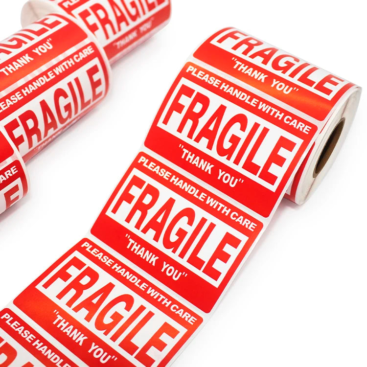 Hot Sale High Quality PVC Waterproof Adhesive Sticker Label Custom Size Custom Shapes Grocery & Supermarket Use Fragile Sticker