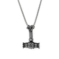 Stainless Steel Thor Hammer Necklace for Men Norse Mjolnir Amulet Pagan Pendant Necklace Jewelry Gift for Boys