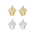 E01807 Wholesale Fashion Mini 925 Sterling Silver Toddler Girls Cute Acorn Screw Back Stud Earrings Kids Christmas Jewelry