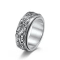 Gold Silver Black Eye of God Spinner Ring Stainless Steel Anxiety Fidget Ring Rotating Vintage Men's Fashion Ring