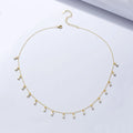 925 Sterling Silver Unique Gold Plated Shining Rectangle Cubic Zirconia Link Chain Choker Necklaces for Wedding and Gift
