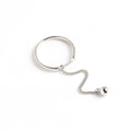Rainbowking Simple Silver Bead Chain Ring S925 Sterling Silver Tassel Round Bead Long Ring Minimalist Silver Jewelry