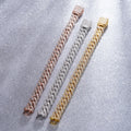 Starsgem Cuban Chain Bracelet Style 925 Sterling Silver Gold Cuban Link Chain Moissanite Bracelet