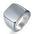 SC Hot Selling Minimalist Design Men Rings High Polished Bike Rings Fashion Square Signet Rings