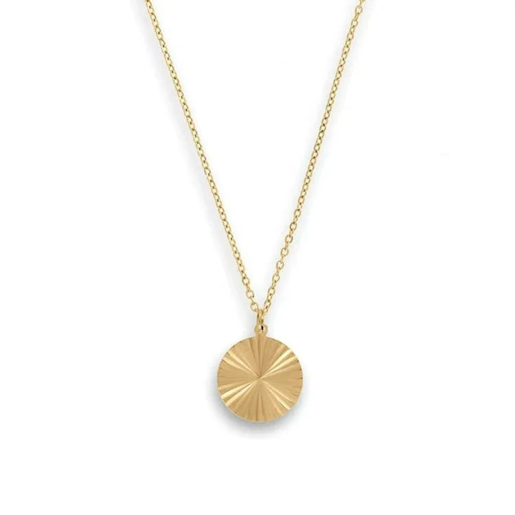 Wholesale Gold Plated Geometric Charm Sun Flower Pendant Necklace Jewelry