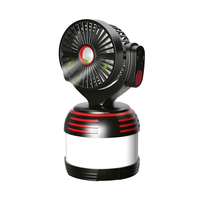 LED Camping Tent Light Emergency Lamp for Camping Fan Light with USB Rechargeable Fan Outdoor Table Plastic Ventilation Fan