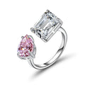 925 Sterling Silver Ring Adjustable Diamond Jewelry for Women Classic Style for Wedding Engagement Anniversary Party Gift