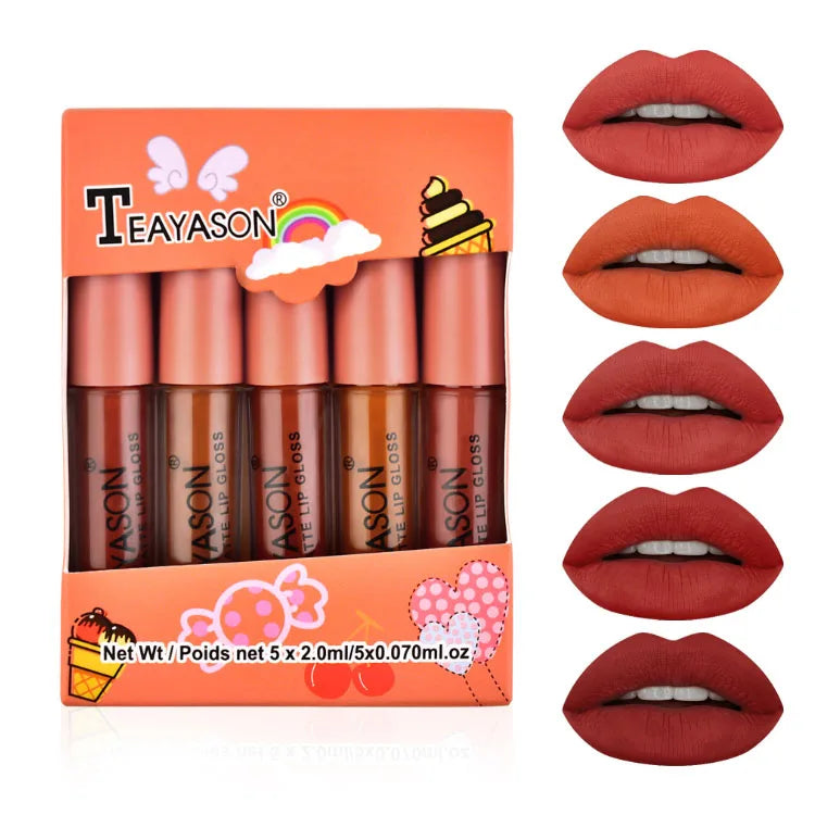 Multiple Color Options Water Gloss Lip Glaze Non Stick Cup Glitter Clear Sheer Lip Gloss Vendor Five Mini Sets of Lipsticks