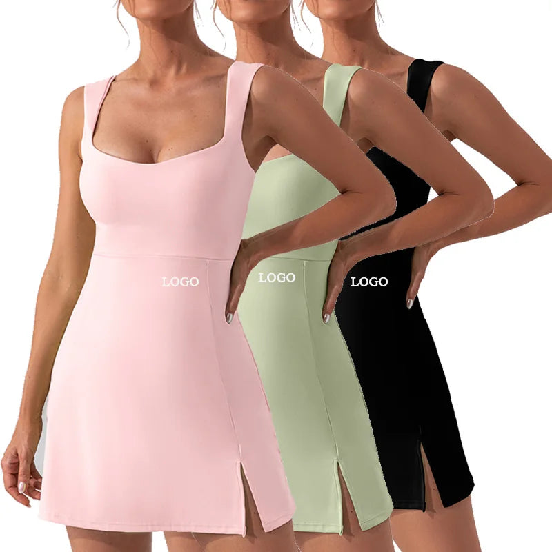 RUIQUWIN OEM Women Quick Drying Sports Dress Casual Fitness Running Tennis Dress Wear Casual Fitness Dancing Dress