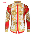 New Men's 3D Digital Printed Fashion Shirt Slim Long Sleeve Shirt for Men