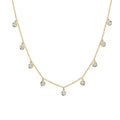 Gemnel Costume Women Jewelry Gold Plated Zircon Bezel Chandelier Necklace Women