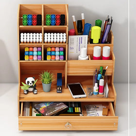 Epsilon Wooden Table Organizer The Desktop Office Drawer With Compartment Organizador De Escritorio