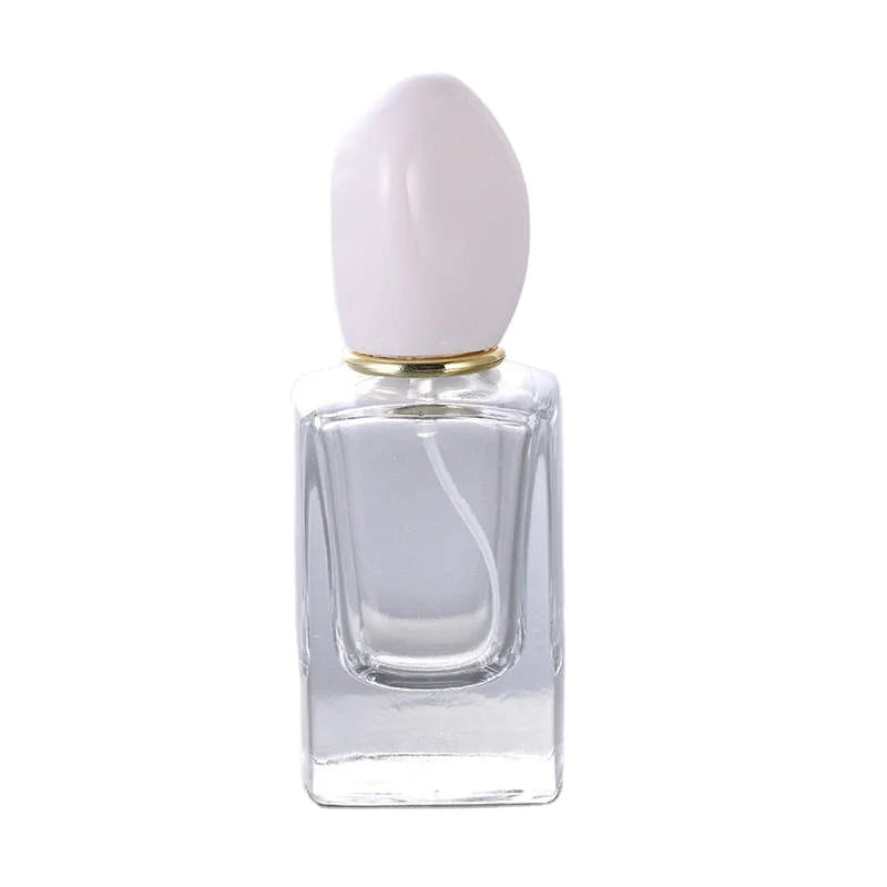 50ml  Clear Refillable Plastic Cap Glass Perfume Bottle Aluminum Pump Spray Glass Bottles