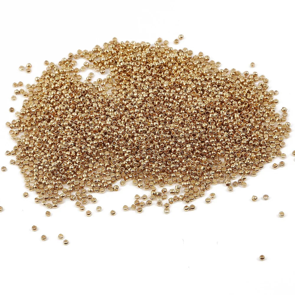Gold Tooling Ball  Round Crimp End Beads Stopper Spacer Beads for Jewelry Making Findings Supplies Necklace