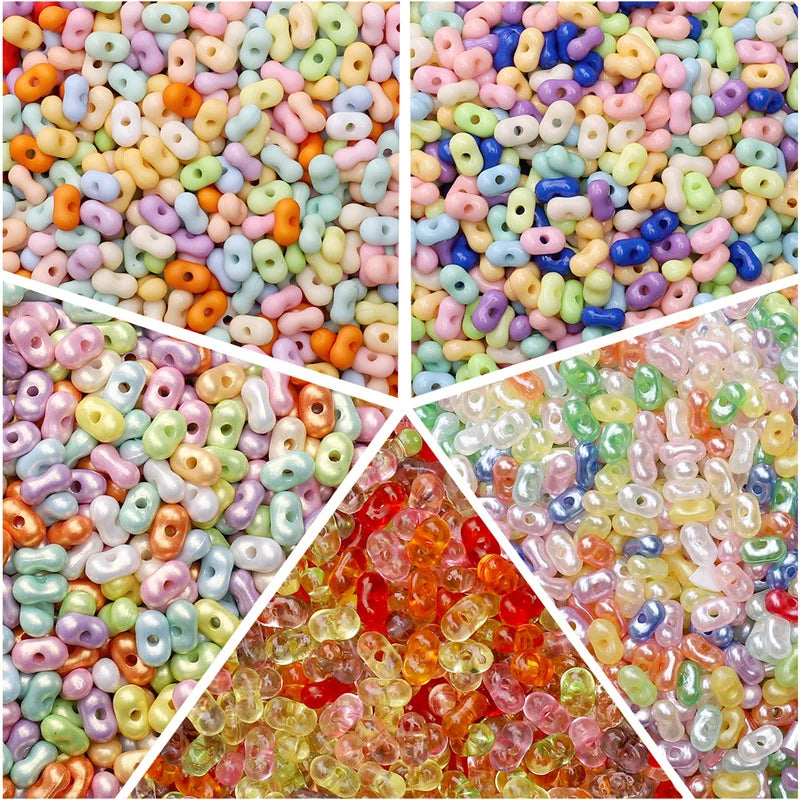 100pcs Solid Color Transparent Pearl Acrylic Peanut Beads Diy  for DIY Craft Projects Bracelets Necklace Jewelry Making