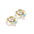 2022 New Color Double Ring Earrings Candy Color Multi-Purpose Earrings Crystal Ring Metal Ring Hoop Earrings for Women