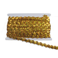 15MM Stage Dance Clothing Braided Lace Trimming DIY Costume Sequins Bridal Sewing Gold Sequined Fabric Cord Trim for Hat