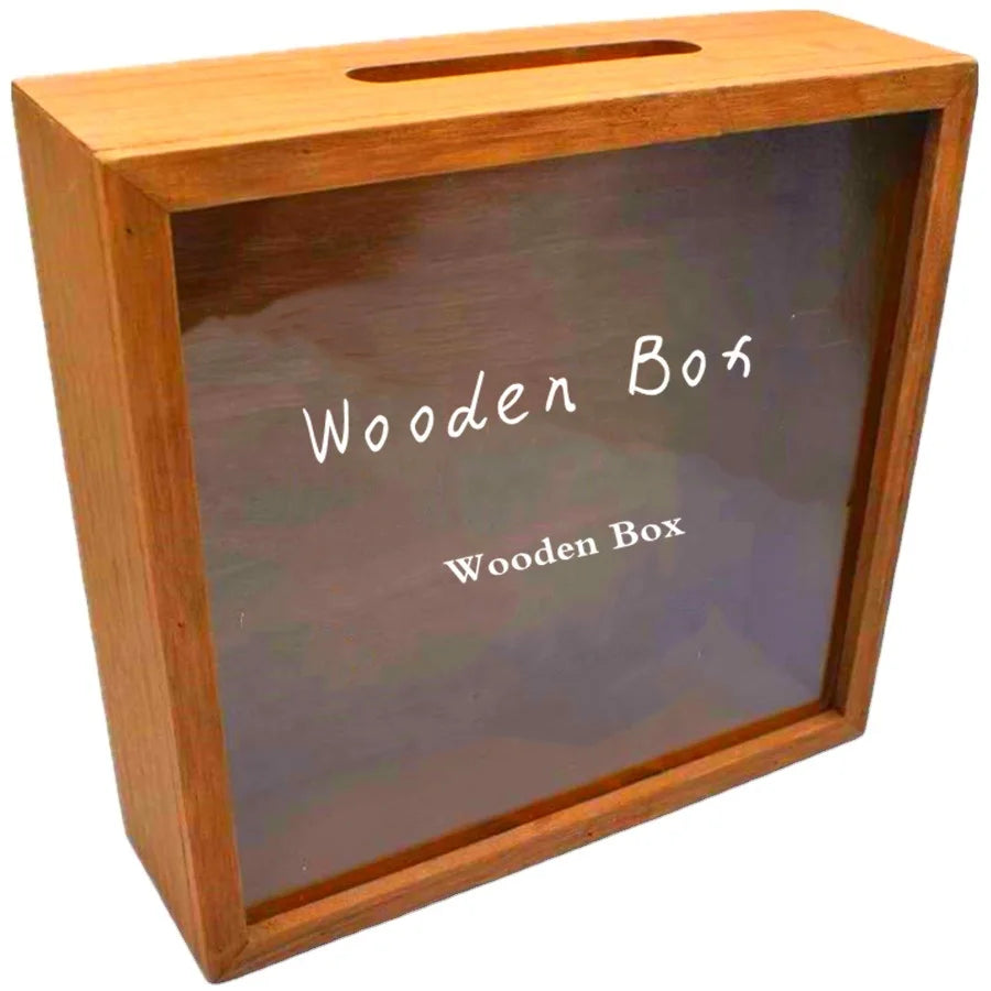 Kids Wooden Saving Money Box Photo Frame Shadow Box Wall Hanging Customized Color & Logo