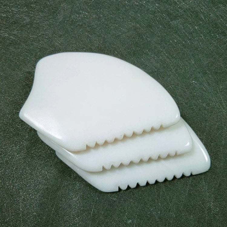HZ Factory Price Massager GuaSha ToolWhite Jade Gua Sha Face Scraper for Body and Face Massager With Box